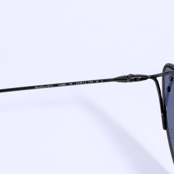 NEW $490 DIOR MissDior B1U H4B0 Cat Eye Sunglasses Thin Frame Black Blue Lens - Picture 8 of 10